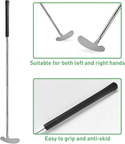 Vista 3 de QPPKI Putter de golf – Putter bidireccional de 33 pulgadas para mano izquierda/derecha, con pelotas de práctica, juego combinado de golf