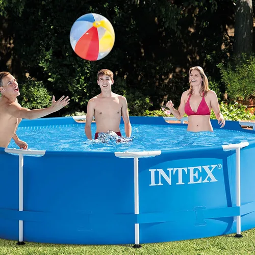 Vista 6 de Intex 28200EH - Piscina redonda de 10 pies x 30 pulgadas para 4 personas, marco de metal para exteriores, sobre el suelo, con fácil instalación