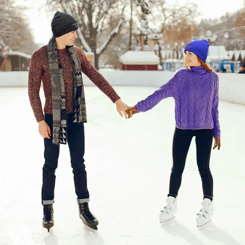 Vista 4 de Gorro de invierno para hombres y mujeres, gorro de acrílico con texto personalizado personalizado