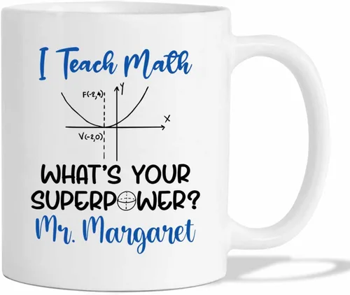 Vista 20 de Taza de cerámica blanca personalizada con nombre "A Day Without Math Is Like Just Kidding I Have No Idea", taza de café personalizada