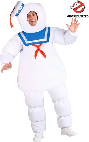 Vista 6 de Ghostbusters Stay Puft - Disfraz de hombre malvavisco para adulto, disfraces de personajes de Cazafantasmas, Cosplay de personajes de película