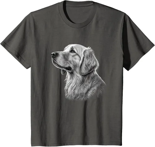 Vista 38 de Camiseta divertida Golden Retriever, Negro