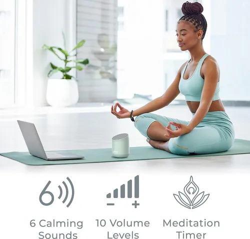 Vista 3 de Pure Enrichment Wave Mini Zen - Máquina de sonido calmante - Máquina de sonido portátil para estudios de yoga, viajes y sueño - 6 sonidos