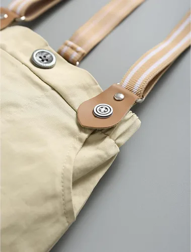 Vista 25 de Conjunto de chaleco para bebés y niños pequeños, camisa corta con corbatín y pantalones, trajes elegantes