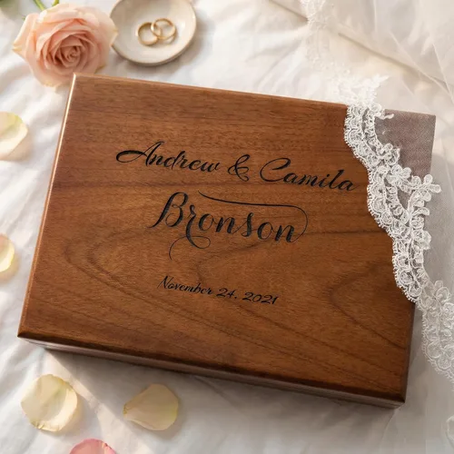 Vista 2 de Wedding Gift Box for Couple, Wedding Keepsake Box, Wedding Memory Box Custom, Memory Box