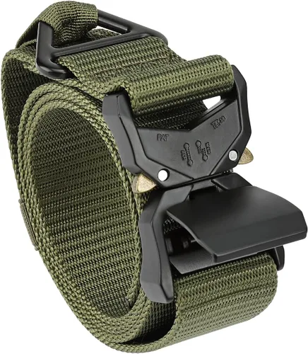 Vista 10 de MOZETO Cinturón táctico para hombre de 1.5 pulgadas de nailon para trabajo de combate, cinturón resistente con hebilla de talón de liberación rápida