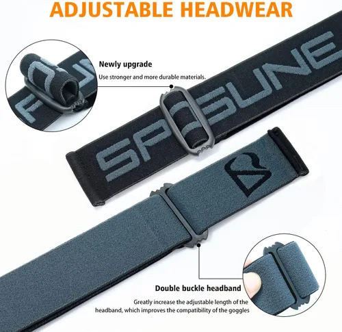 Vista 6 de SPOSUNE Gafas de esquí y nieve, resistentes al viento, antivaho, protección UV para hombres y mujeres, motocross, motocicleta, ATV, todoterreno, OTG
