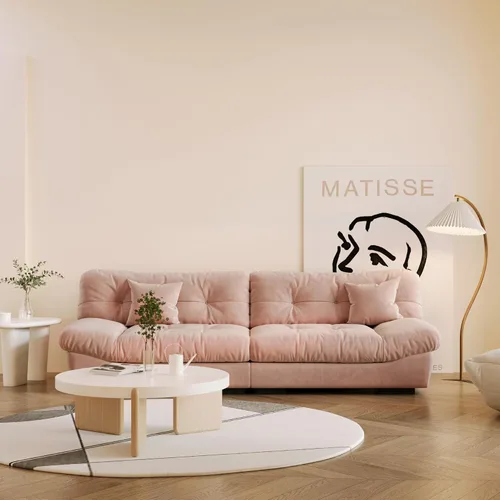Vista 11 de Sofás seccionales cómodos de 89 pulgadas, sofá biplaza con 2 almohadas, sofá minimalista, sofá moderno para sala de estar, apartamento, dormitorio