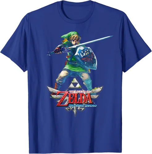 Vista 18 de Camiseta Nintendo Zelda Skyward Sword Link Ready for Battle Negro