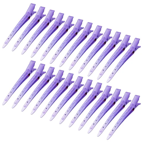 Vista 30 de 24 Paquetes de Pinzas Pico de Pato, Bantoye 2.75 Pulgadas Pinzas de Cocodrilo Rizadoras de Metal Antioxidante con Agujeros para Peinado del Cabello