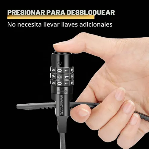 Vista 5 de ROCKBROS Cerradura de amarre con cremallera de 3 dígitos de combinación