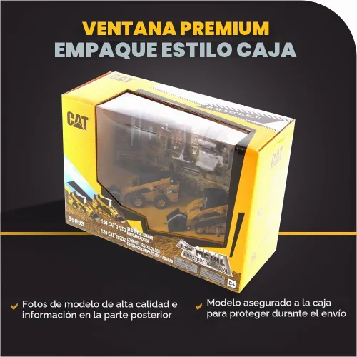 Vista 7 de Diecast Masters Cargador de minicargadora Caterpillar 272D2 a escala 1:64 y accesorios de fijación de riel compacto 297D2, equipo de construcción