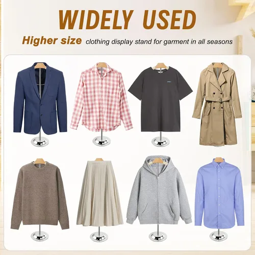 Vista 5 de Soporte de exhibición ajustable para camisas, 2 piezas, soporte de exhibición de camisetas de 20-35 pulgadas de altura para vendedores, camisa