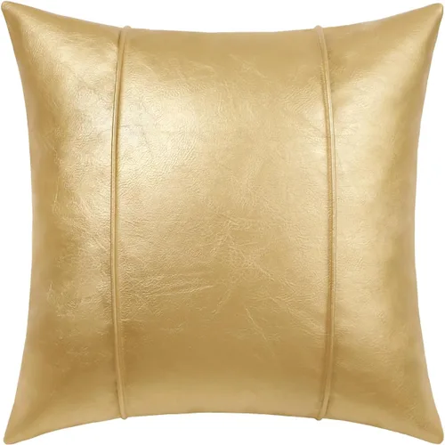 Vista 20 de BRAWARM Funda de almohada de piel sintética de 16 x 16 pulgadas, color Negro