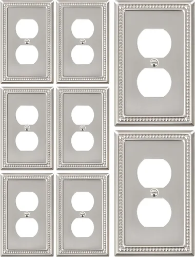 Vista 130 de Paquete de 2 cubiertas de placa de interruptor de luz de doble palanca, cubiertas decorativas de placa de doble interruptor Pearls, placa de pared