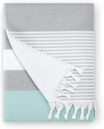 Vista 15 de Laguna Beach Textile Co. Toalla de playa suave turca, color azul azul, 10.16 oz/m²