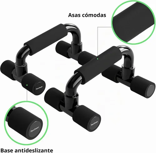 Vista 3 de READAEER Barras de Flexiones para Gimnasio, Equipo de Ejercicio, Fitness, 1 Par de Mangos de Flexiones con Agarre de Espuma Acolchada y Estructura