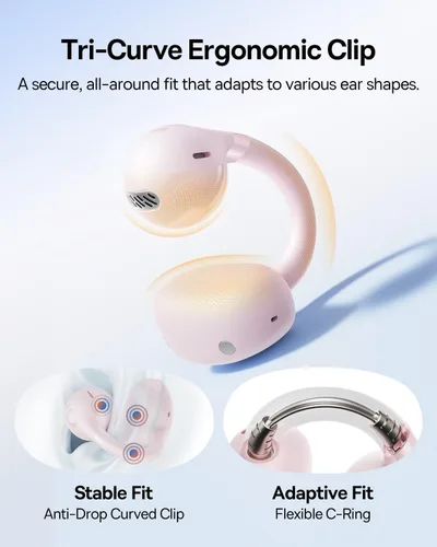 Vista 4 de Auriculares Baseus Bass BC1 de oído abierto con clip, auriculares de anillo abierto con comodidad, clip ajustado tricurvo, sonido potente