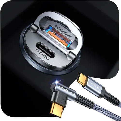 Vista 11 de 90W rápido iPhone 18/17 Pro Max cargador de coche USB C carga rápida con Negro