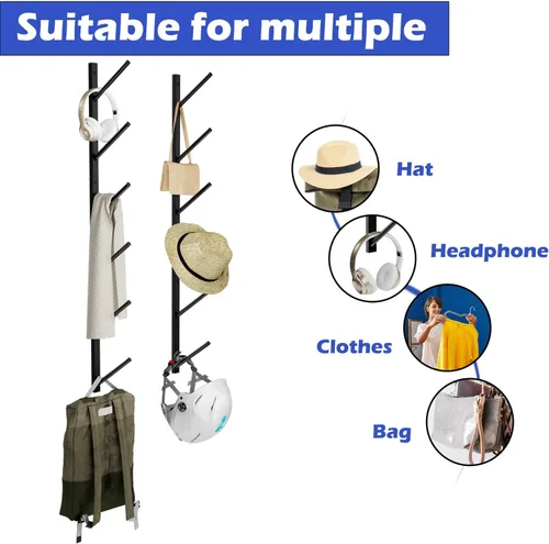 Vista 6 de Skateboard Wall Mount, Skate Board Wall Display Hanger Rack, Snowboard Wall Mount Ski Holder,Deck Wall Longboard Rack Storage(6-Layers)