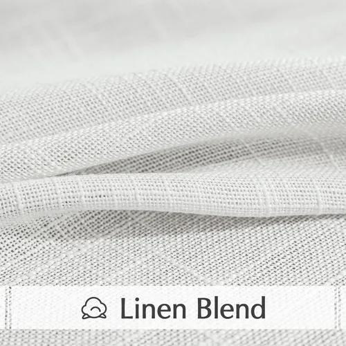 Vista 8 de FMFUNCTEX Cortinas semitraslúcidas de lino para dormitorio, cortinas blancas de 45 pulgadas de largo para sala de estar, cortinas cortas con ojales