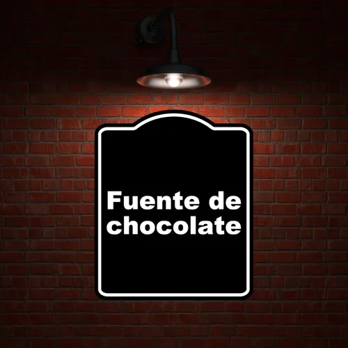 Vista 2 de Fuente de chocolate Spanish BLACK - Letrero compuesto de aluminio minimalista (8.5 x 10 pulgadas)