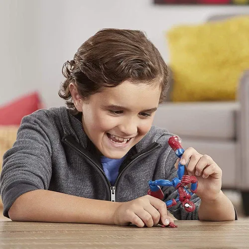 Vista 5 de Marvel Spider-Man Bend and Flex Spider-Man Figura de acción, juguete flexible de 6 pulgadas, incluye accesorio web, a partir de 4 años