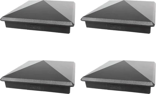 Vista 12 de Tapa de aluminio en forma piramidal para postes de madera, color negro (4 unidades)