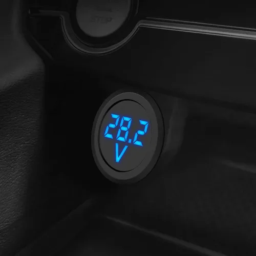 Vista 5 de Linkstyle Medidor de voltaje de 2 piezas CC 12 V 24 V, voltímetro de batería de 4 V-100 V, medidor de voltaje de automóvil, pantalla digital LED