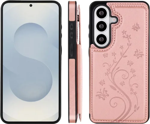 Vista 4 de Asuwish Funda de teléfono para Samsung Galaxy S26 Plus S26+ 5G con protector de pantalla de vidrio templado y tarjetero con soporte para tarjetero