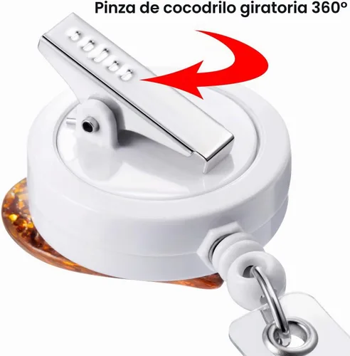 Vista 3 de Boao Carrete retráctil de corazón de 10 piezas, soporte para tarjetas de identificación con clip de cocodrilo giratorio para enfermeras
