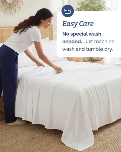 Vista 8 de Sábanas de bambú 100% rayón derivado de bambú, tamaño individual, sábanas refrescantes para individuales. Ropa de cama ultra suave, transpirable
