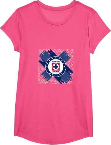 Vista 7 de Camiseta con logotipo de CAZ, Azul / Patchwork, S