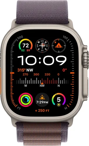 Vista 2 de Apple Watch Ultra 2 [GPS + Celular 49mm] Reloj inteligente con caja de titanio resistente y correa Alpine Loop Indigo Media. Rastreador de fitness