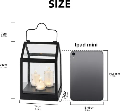 Vista 2 de Farol decorativo para velas de 11 pulgadas con temporizador