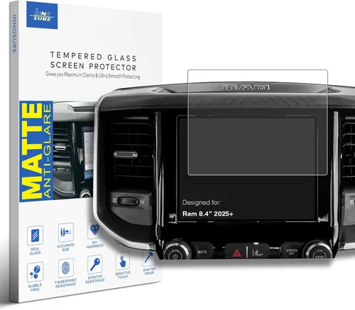 Vista 12 de Protector de pantalla de vidrio prémium para Ram 1500 2500HD 3500HD Uconnect 8.4 pulgadas (2013-2024) pantalla táctil (HD transparente)