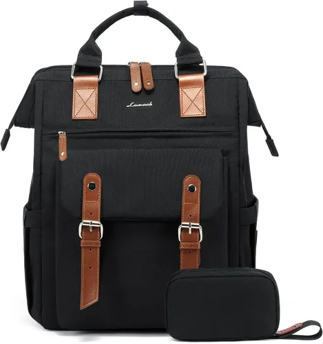 Vista 33 de LOVEVOOK - Mochila para laptop, para viaje de trabajo, bolso de enfermera, profesor, médico, viajero, para computadora de negocios, mochila