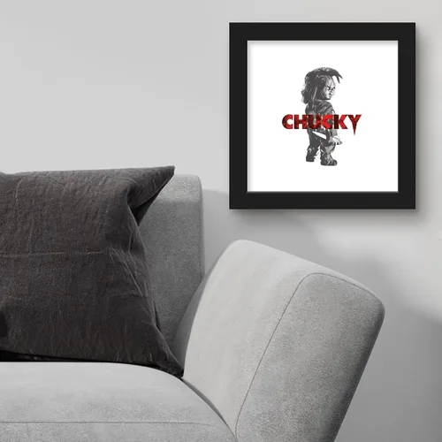 Vista 3 de Trends International Gallery Pops Play - Póster de pared con diseño de Chucky con texto de Chucky, 12.00 x 12.00 pulgadas, versión de marco negro