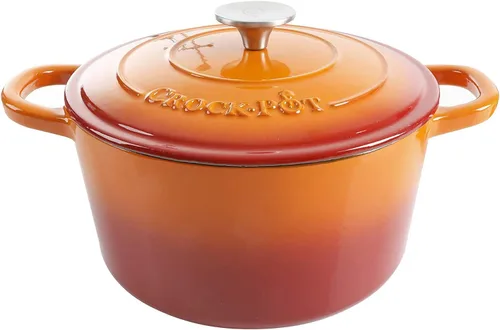 Vista 21 de Crock-Pot Horno Holandés Artesanal Redondo de Hierro Fundido Esmaltado, 3 Cuartos, Aqua