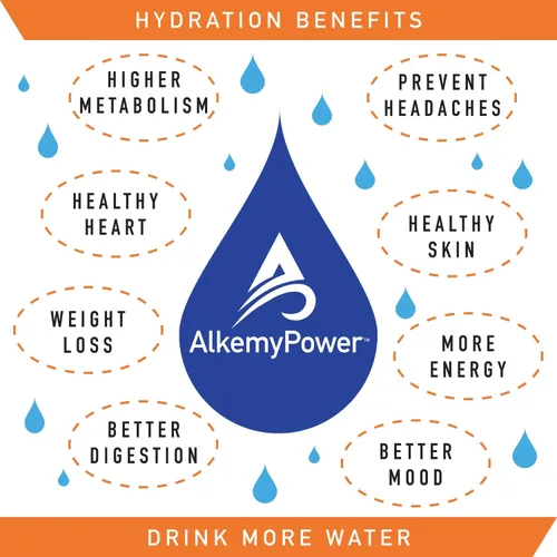 Vista 6 de AlkemyPower™ Polvo de electrolitos de hidratación, sin azúcares, sales, carbohidratos, sabores o calorías, 100% natural, práctico paquete de 30