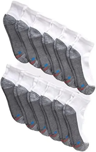 Vista 8 de Hanes - Calcetines para hombre, calcetines X-Temp acolchados de corte bajo, paquete de 12 Negro - Paquete de 12