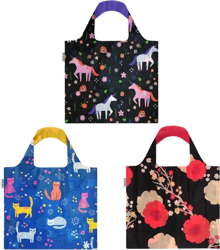 Vista 7 de Wrapables Bolsa de compras reutilizable grande con bolsa exterior (juego de 3)