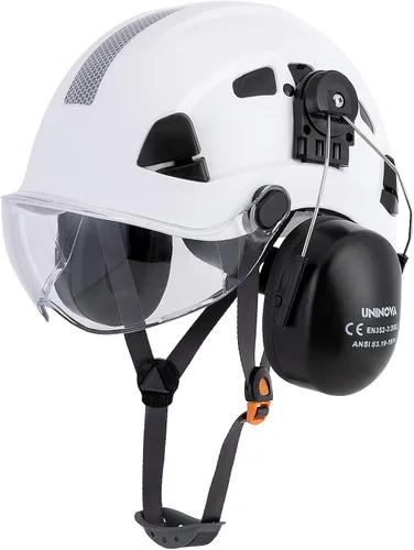 Vista 9 de Casco de protección para los oídos y visera ANSI Z89.1 con ventilación ABS forestal, arborista, árbol, construcción, construcción, protección
