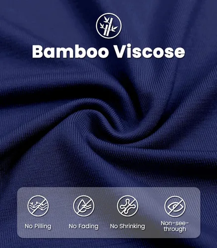 Vista 5 de NACHILA Camisones para mujer, viscosa hecha de bambú, cuello en V, manga corta, ropa de dormir fresca
