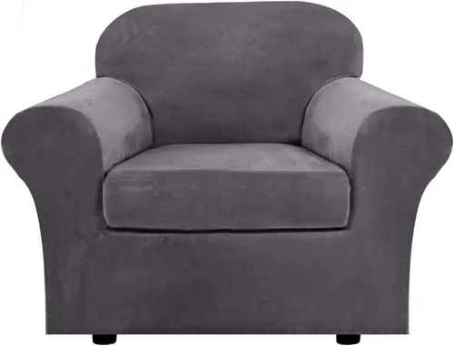 Vista 33 de Funda de terciopelo de lujo con fundas de cojín de asiento separadas, funda de sofá de alta elasticidad, fundas de sofá de felpa ultra suave, Marrón