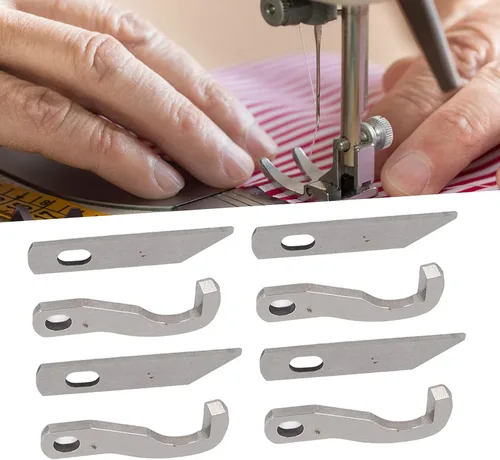Vista 6 de Overlock Blade Juego de cuchillos de serger superior e inferior, 8 piezas de cuchillo de servidor para 925D 929D 935D 1034D PL1500 piezas piezas