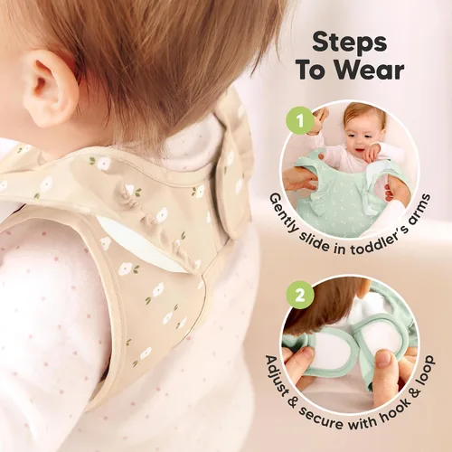 Vista 7 de KeaBabies Baberos impermeables para bebé niña, niño – Paquete de 2 baberos ligeros y grandes para comer, atrapador de comida portátil, esenciales