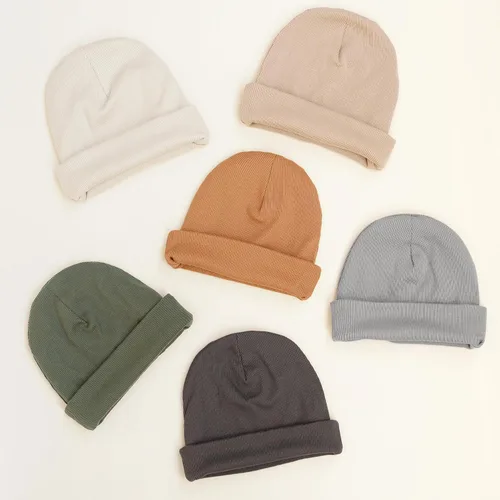 Vista 6 de Konssy Paquete de 6 gorros de bebé unisex para bebé, gorro cálido para bebés, niñas y niños pequeños