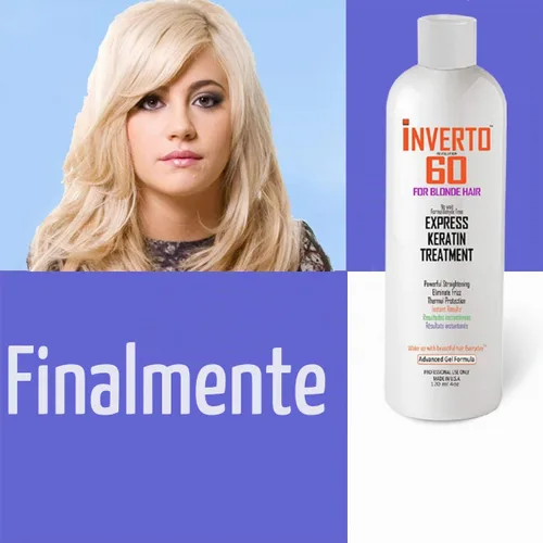 Vista 2 de INVERTO 60 - Tratamiento de queratina para cabello rubio sin formaldehído, tratamiento capilar de queratina súper rápido, proceso de aplicación