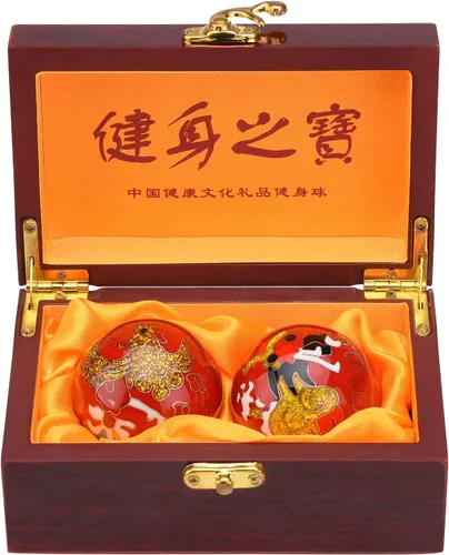 Vista 9 de Pelotas de 1.97 '' Dragon & Phoenix Baoding, bolas de estrés para ejercicio